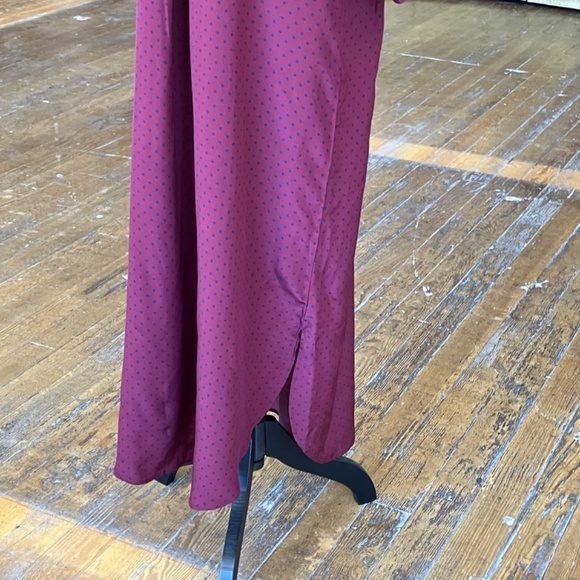 Wizzy Kit Maroon and navy polka dotted Maxi dress. - Picture 10 of 13